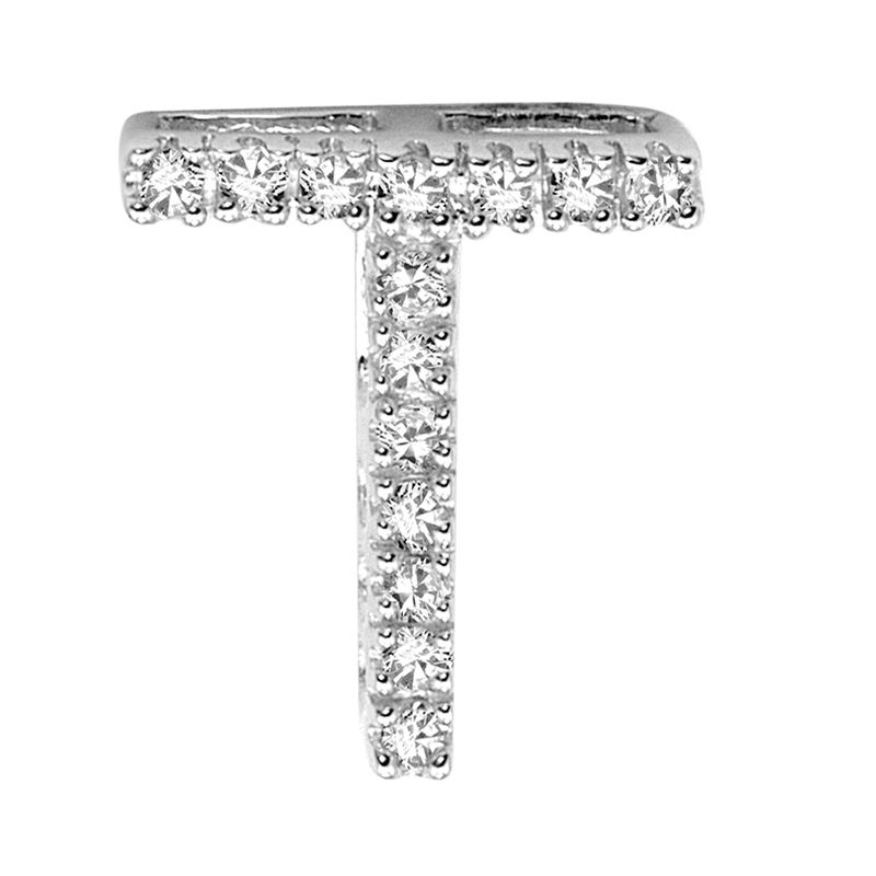 DIAMOND BLOCK "T" INITIAL IN 14KT DIAMOND BLOCK "T" INITIAL IN 14KT