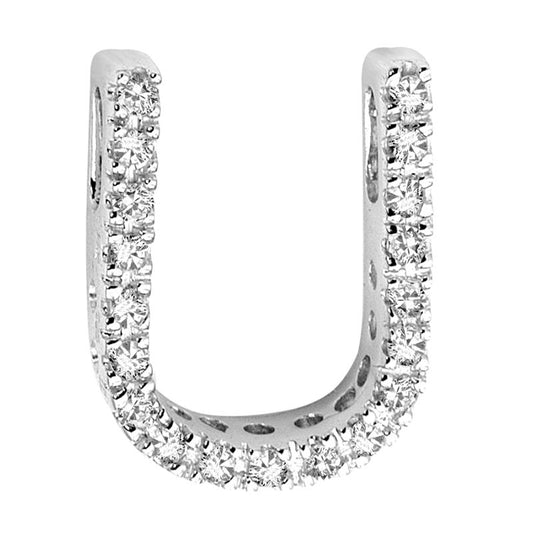 DIAMOND BLOCK "U" INITIAL IN 14KT