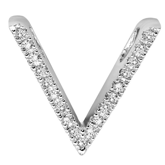 DIAMOND BLOCK "V" INITIAL IN 14KT