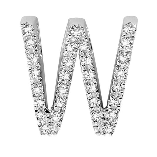 DIAMOND BLOCK "W" INITIAL IN 14KT