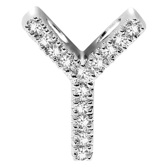 DIAMOND BLOCK "Y" INITIAL IN 14KT