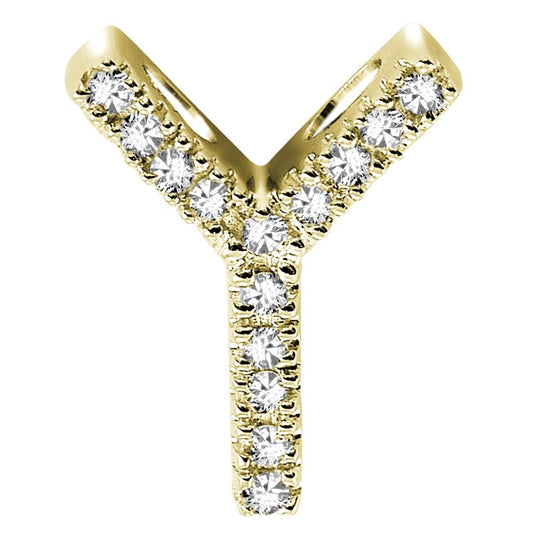 DIAMOND BLOCK "Y" INITIAL IN 14KT