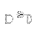 Diamond Initial Stud Earrings (Single)