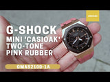 Mini CasiOak GMAS2100 Metal Bezel Fluorine Dark Pink Rubber Watch Strap Length for Casio G-Shock GMAS2100 Mini CasiOak GMAS2100 Metal Bezel Fluorine Dark Pink Rubber Watch Strap Length for Casio G-Shock GMAS2100