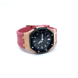 Mini CasiOak GMAS2100 Metal Bezel Fluorine Dark Pink Rubber Watch Strap Length for Casio G-Shock GMAS2100