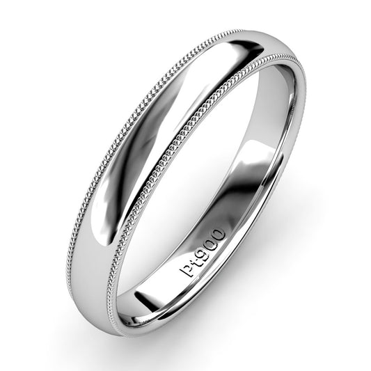 KIKO JAPAN MILGRAIN WEDDING BAND IN PLATINUM (3.5mm)