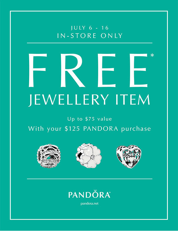 STARTS THURSDAY! Celebrate Summer with a FREE* Jewellery Item from PANDORA!