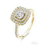 Cushion Double Halo Diamond Engagement Ring-RNB Jewellery