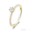 Solitaire Crown Setting Diamond Engagement Ring