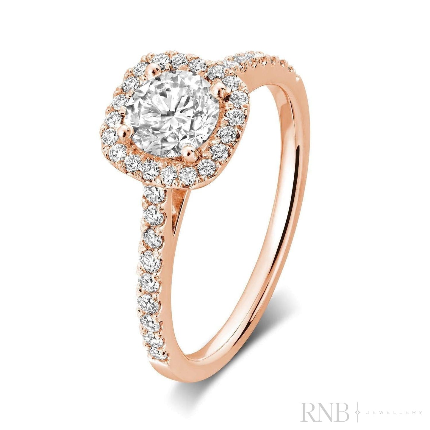 Cushion Halo Diamond Engagement Ring
