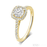 Cushion Halo Diamond Ring-RNB Jewellery