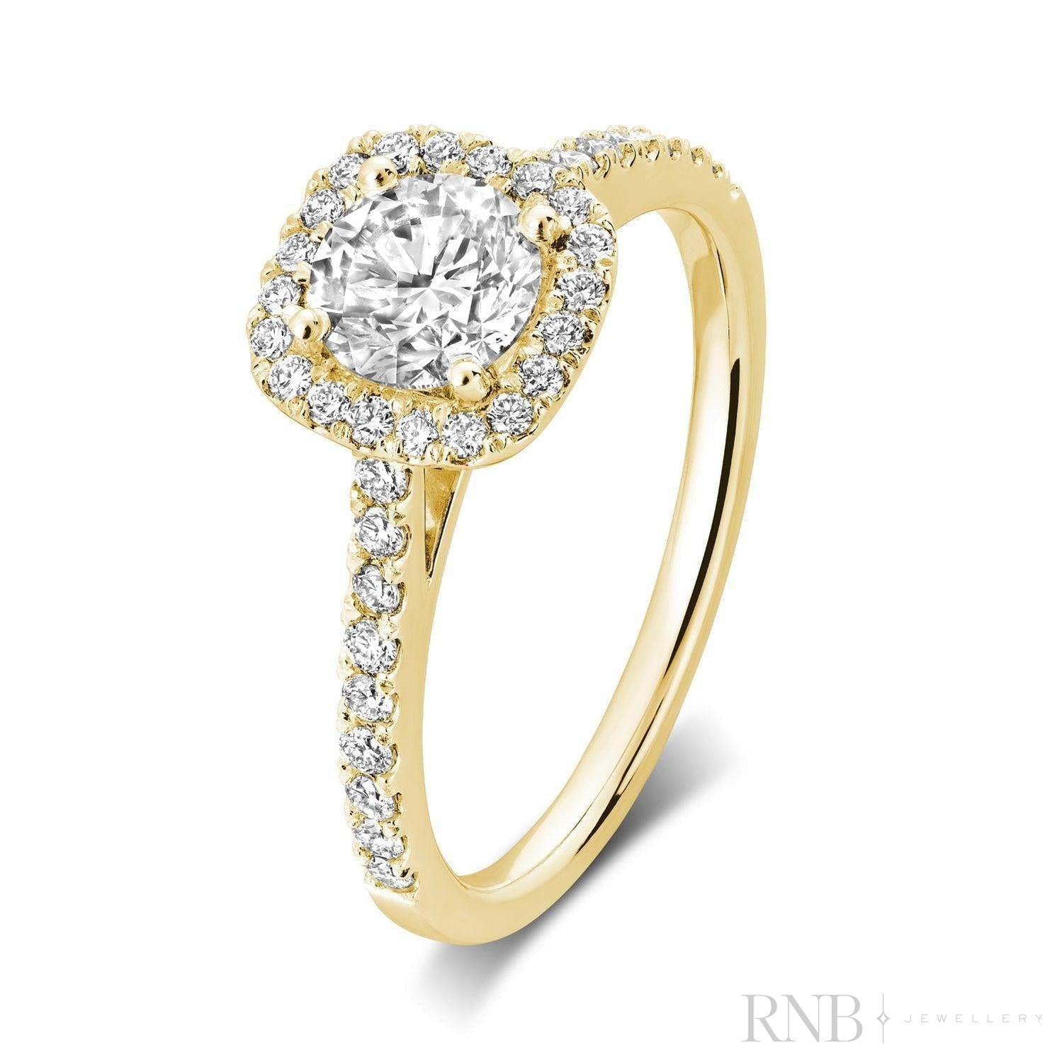 Cushion Halo Diamond Engagement Ring