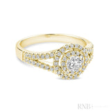 Double Halo Diamond Engagement Ring