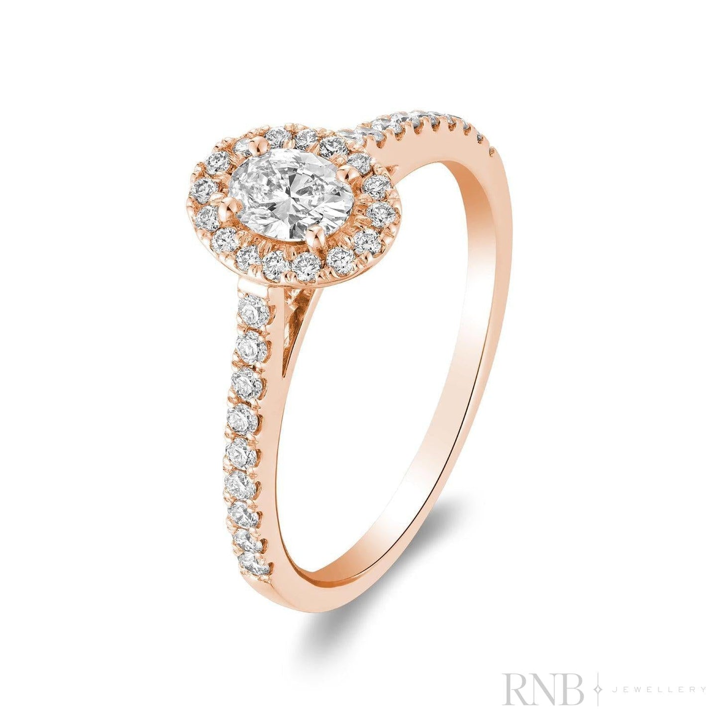 Oval Halo Diamond Engagement Ring-RNB Jewellery