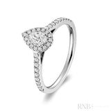 Pear Shape Halo Diamond Engagement Ring