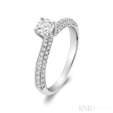 Solitaire Pave Diamond Engagement Ring