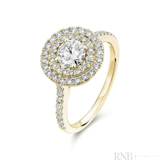 Round Double Halo Diamond Engagement Ring