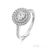 Round Double Halo Diamond Engagement Ring-RNB Jewellery