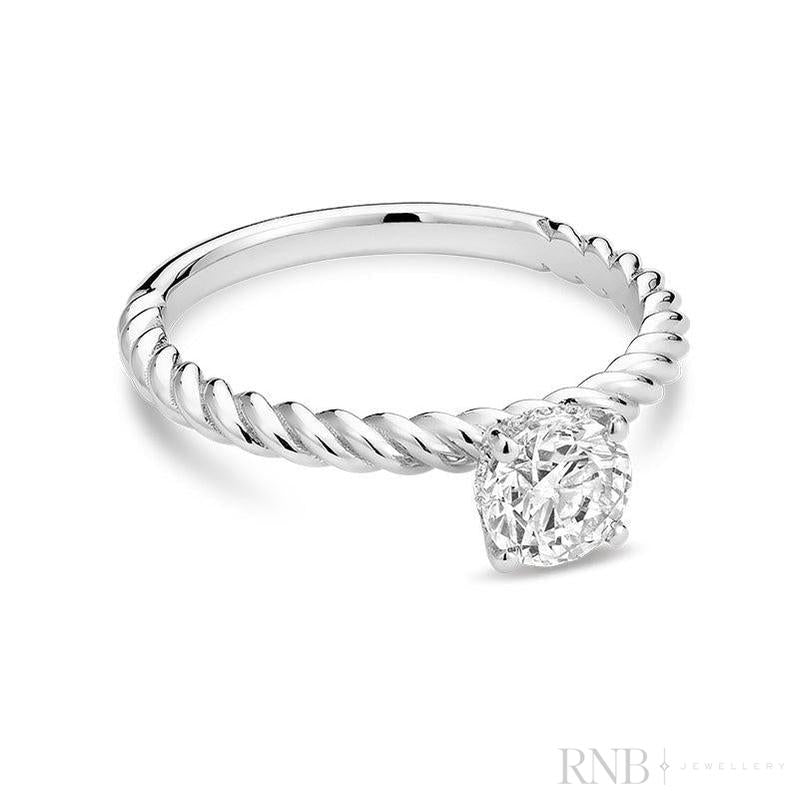 Braded Bridal Diamond Ring Round