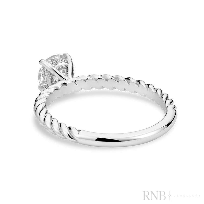 Braded Bridal Diamond Ring Round