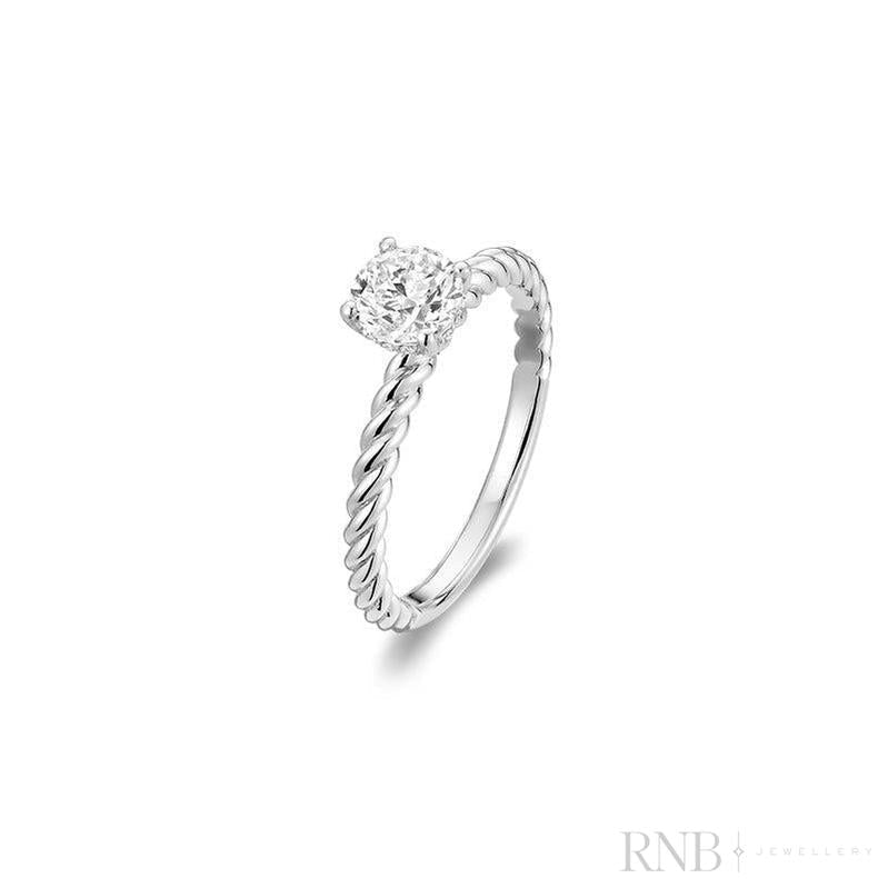 Braded Bridal Diamond Ring Round