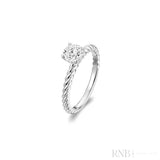 Braded Bridal Diamond Ring Round