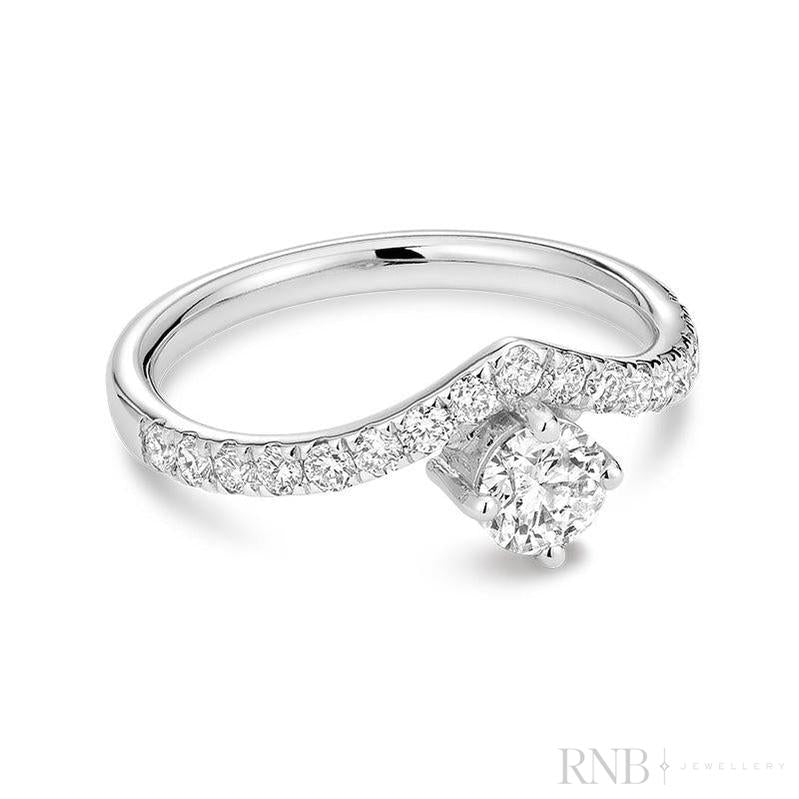 Diamond V Shape Engagement Ring