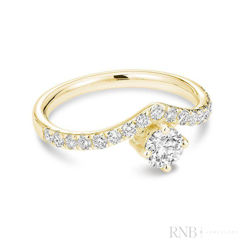 Diamond V Shape Engagement Ring