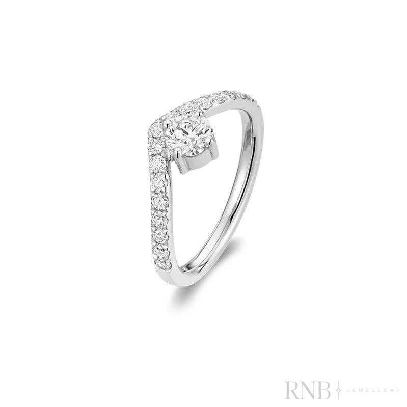 Diamond V Shape Engagement Ring