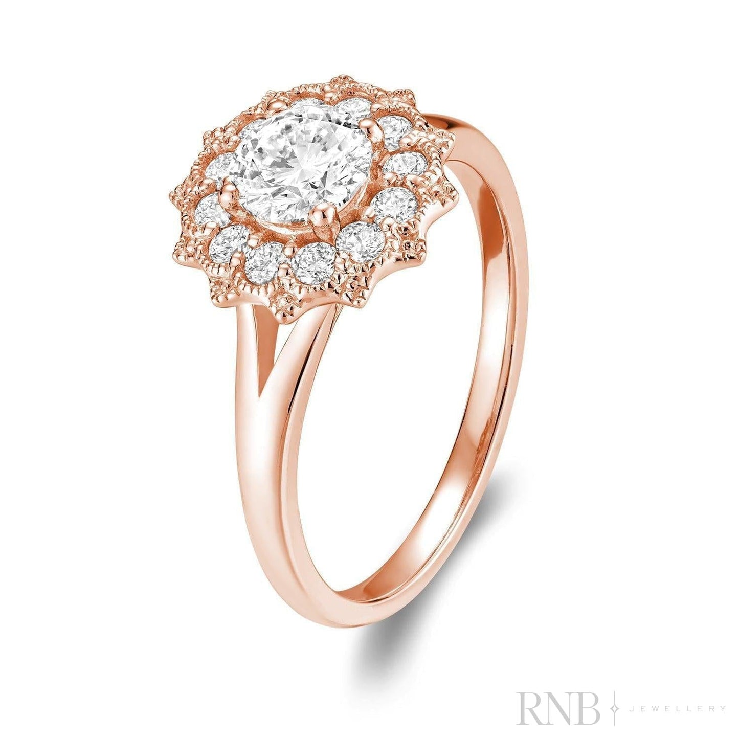 Vintage Flower Diamond Ring