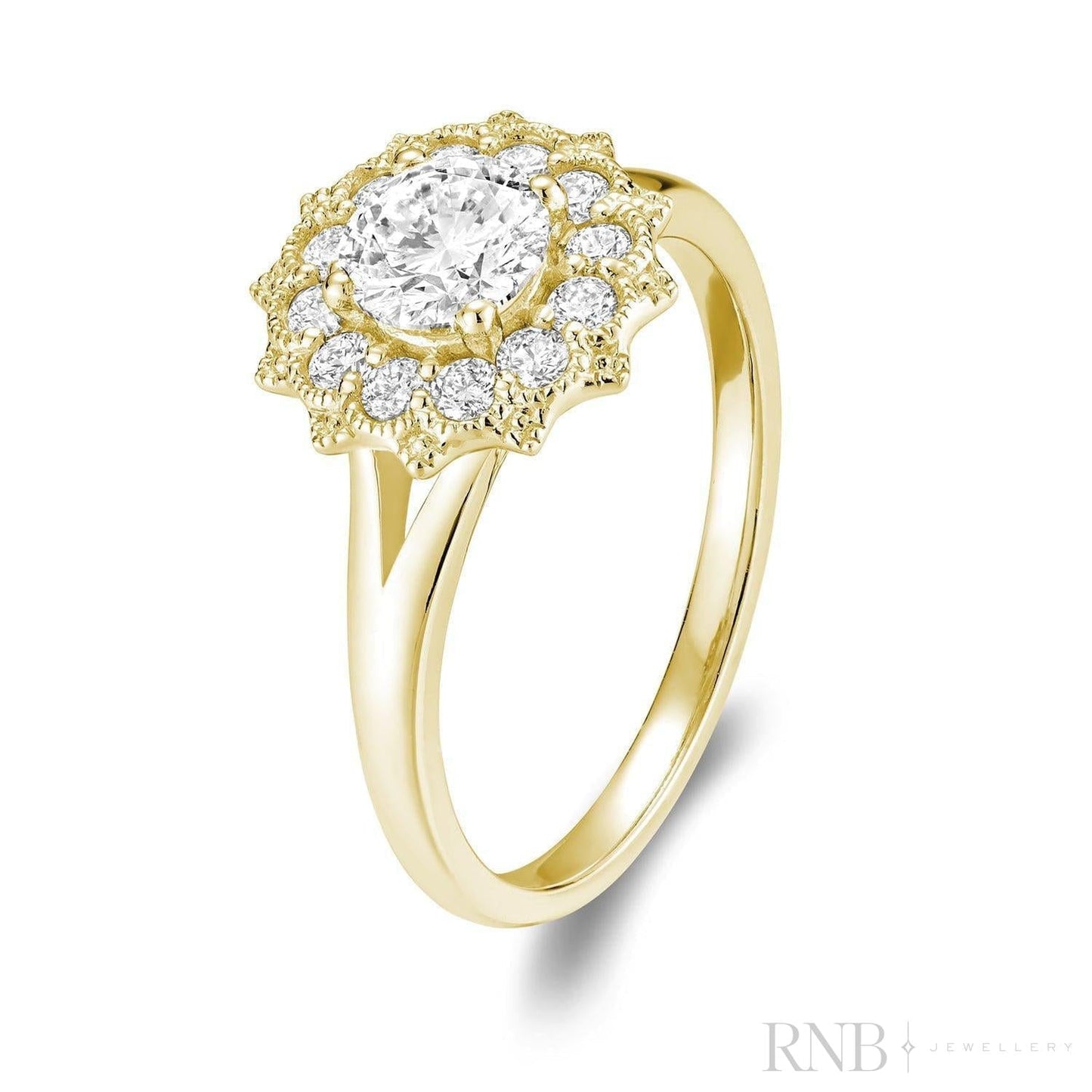 Vintage Flower Diamond Ring