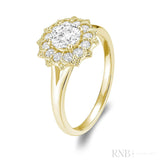 Vintage Flower Diamond Ring