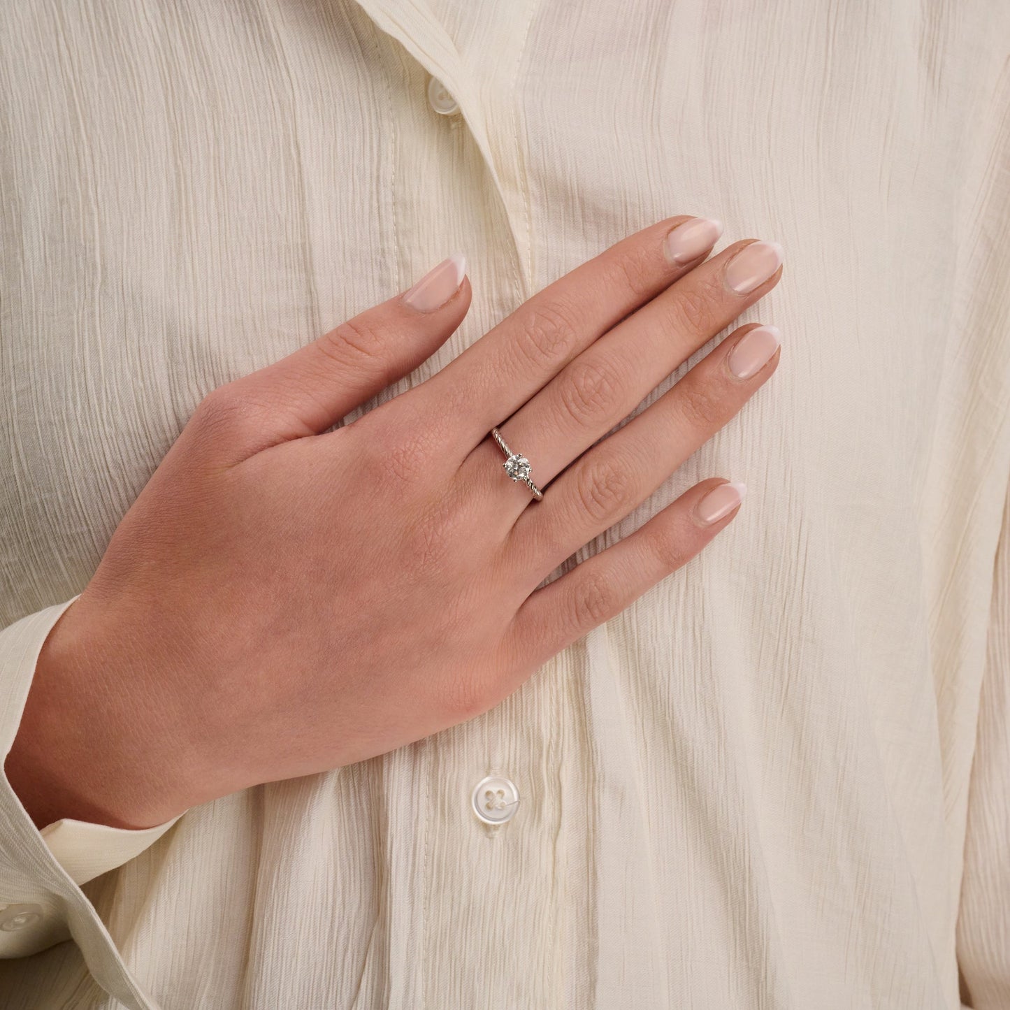 Braded Bridal Diamond Ring Round