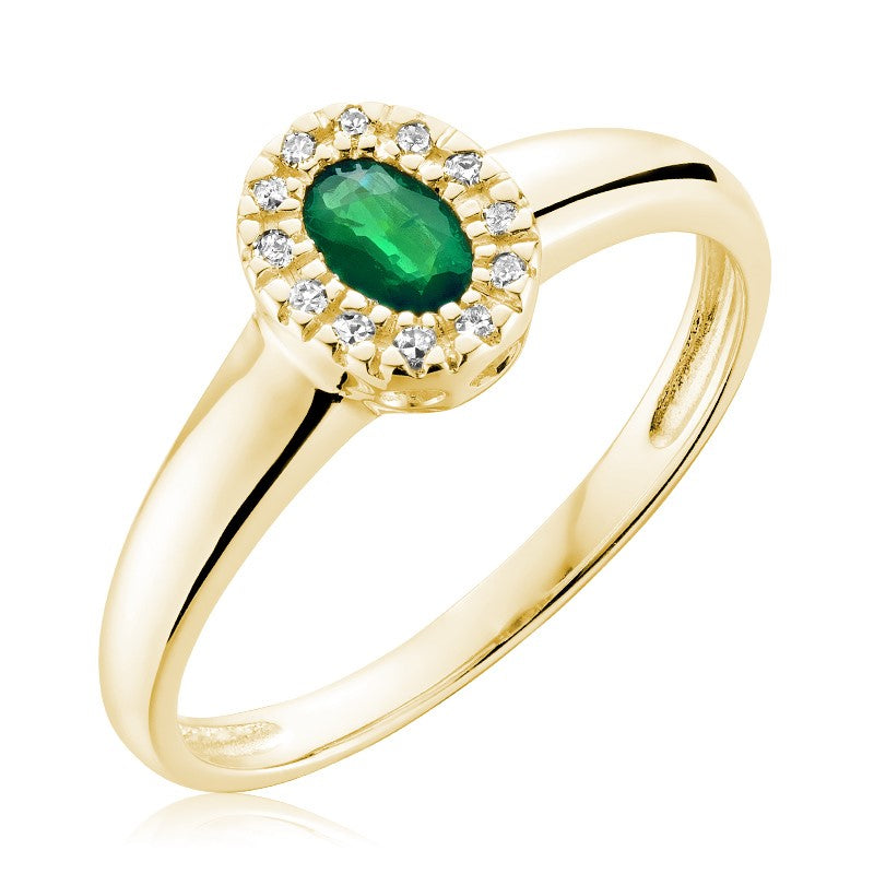 Oval Gemstone & Diamond Halo Ring