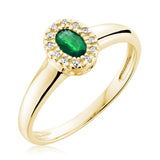 Oval Gemstone & Diamond Halo Ring