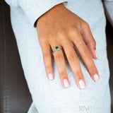 Cushion Halo Color Stone Diamond Ring