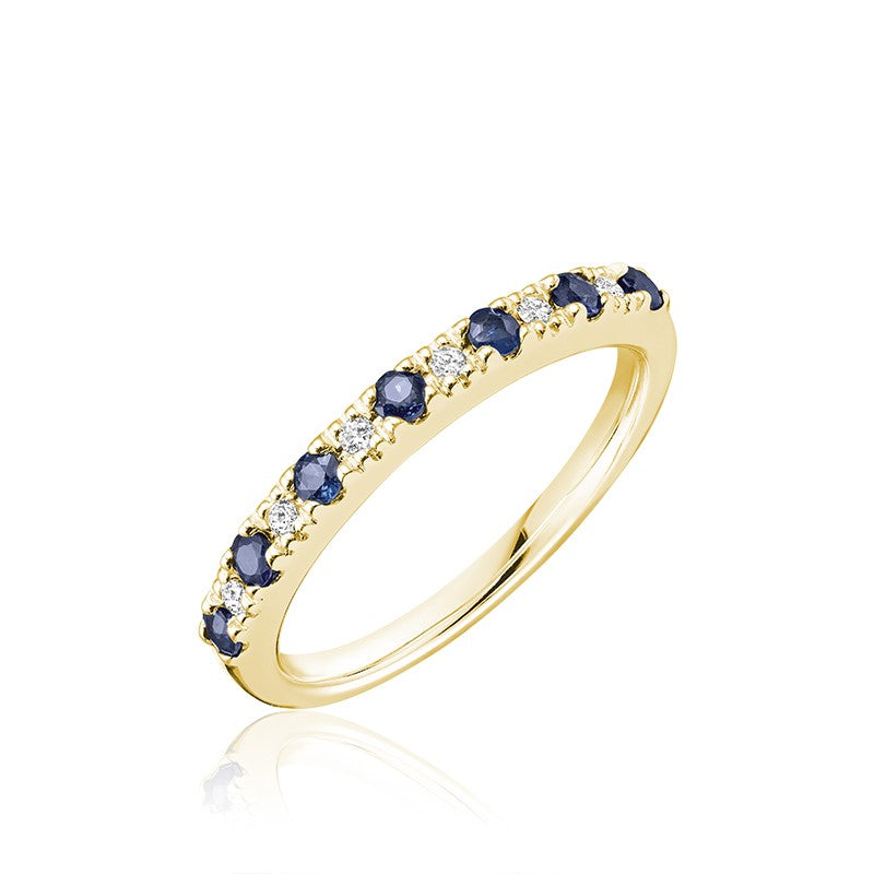 Semi Eternity Precious Stone and Diamond Ring