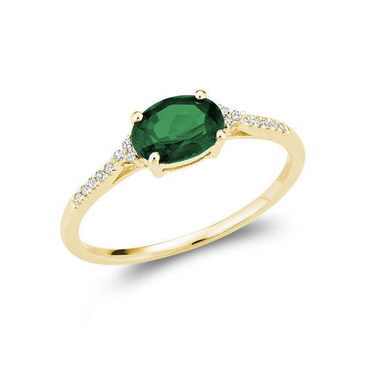 Genuine Emerald and Diamond Ring
