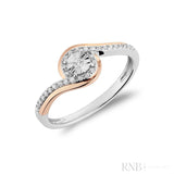 Illusion Setting Wave Diamond Ring