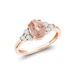 Oval Created Gemstone and Diamond Ring