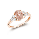 Oval Created Gemstone and Diamond Ring
