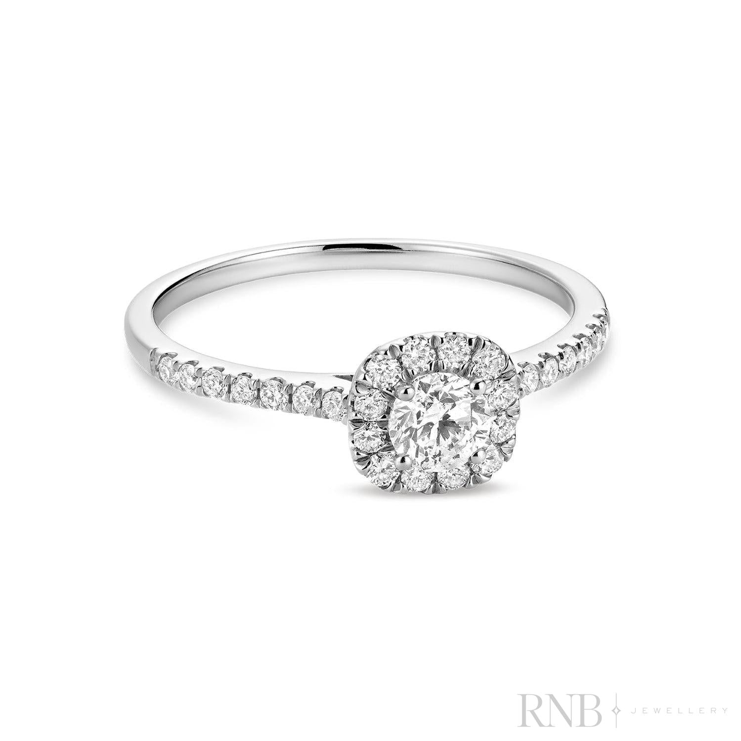 Cushion Diamond Halo Ring