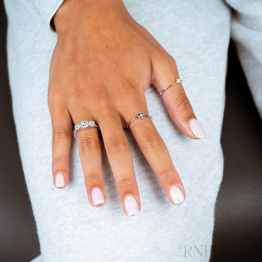 Trinity Illusion Halo Diamond Ring