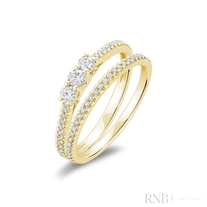 Trinity and Semi Eternity Diamond Ring Set-RNB Jewellery