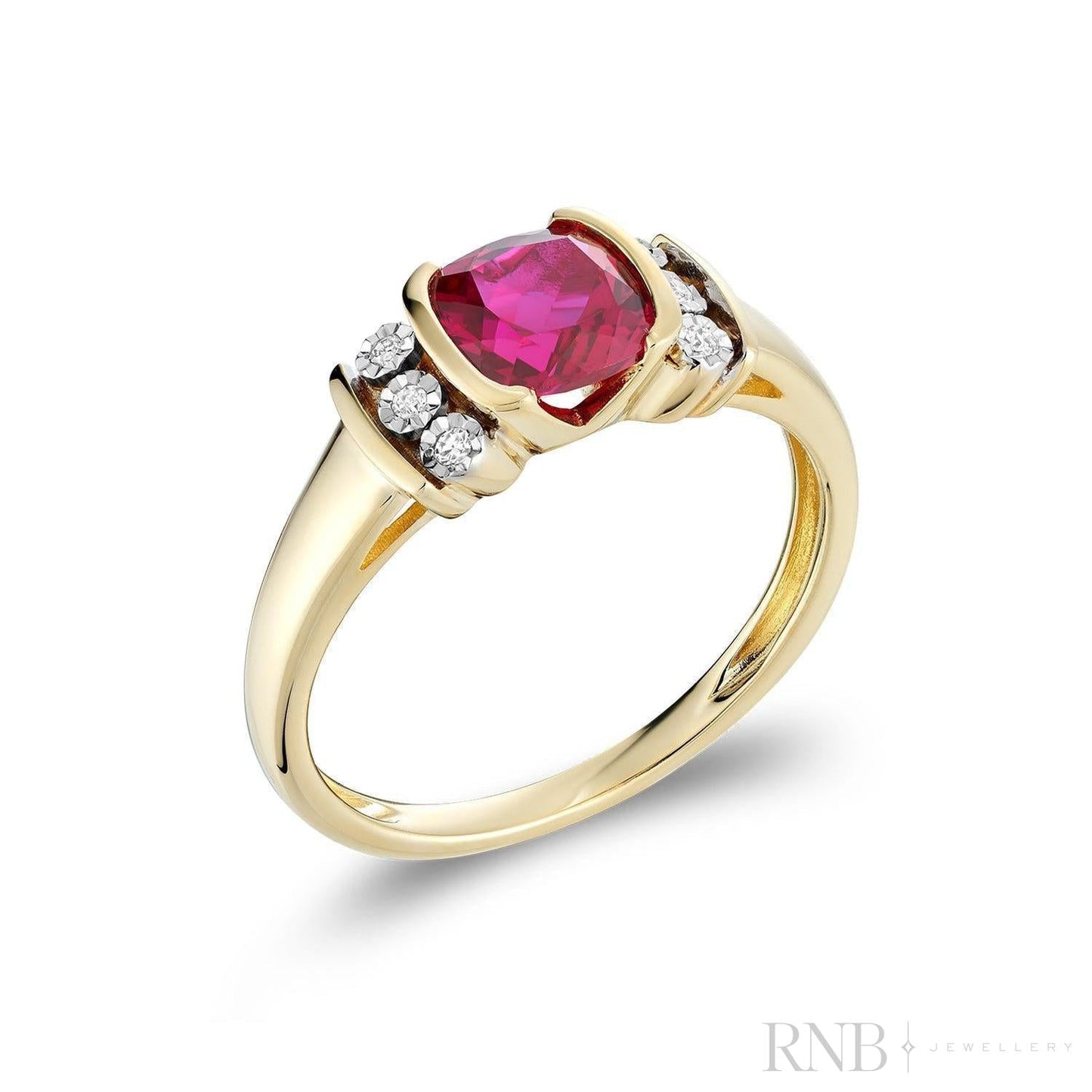 Created Ruby and Diamond Ring