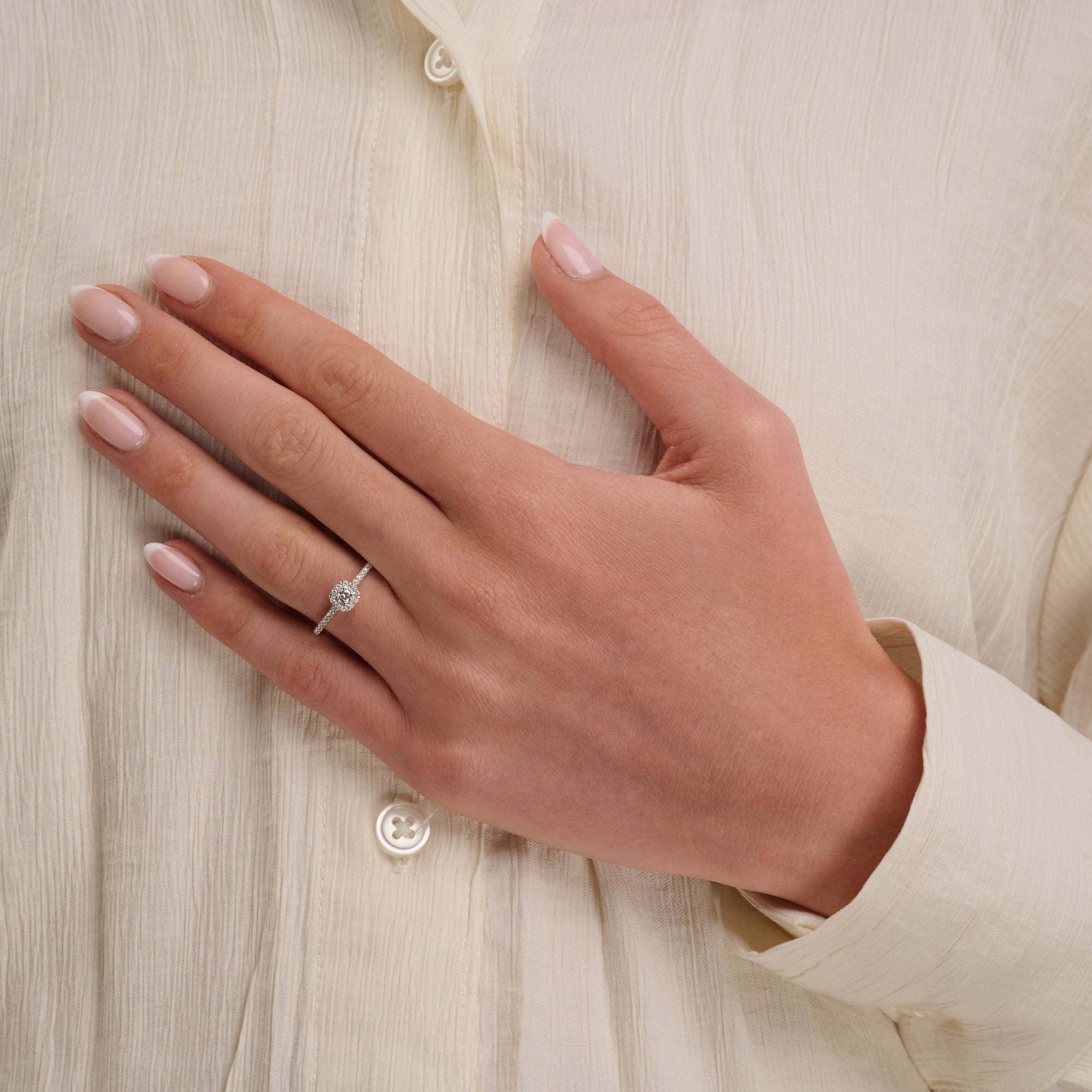 Cushion Diamond Halo Ring