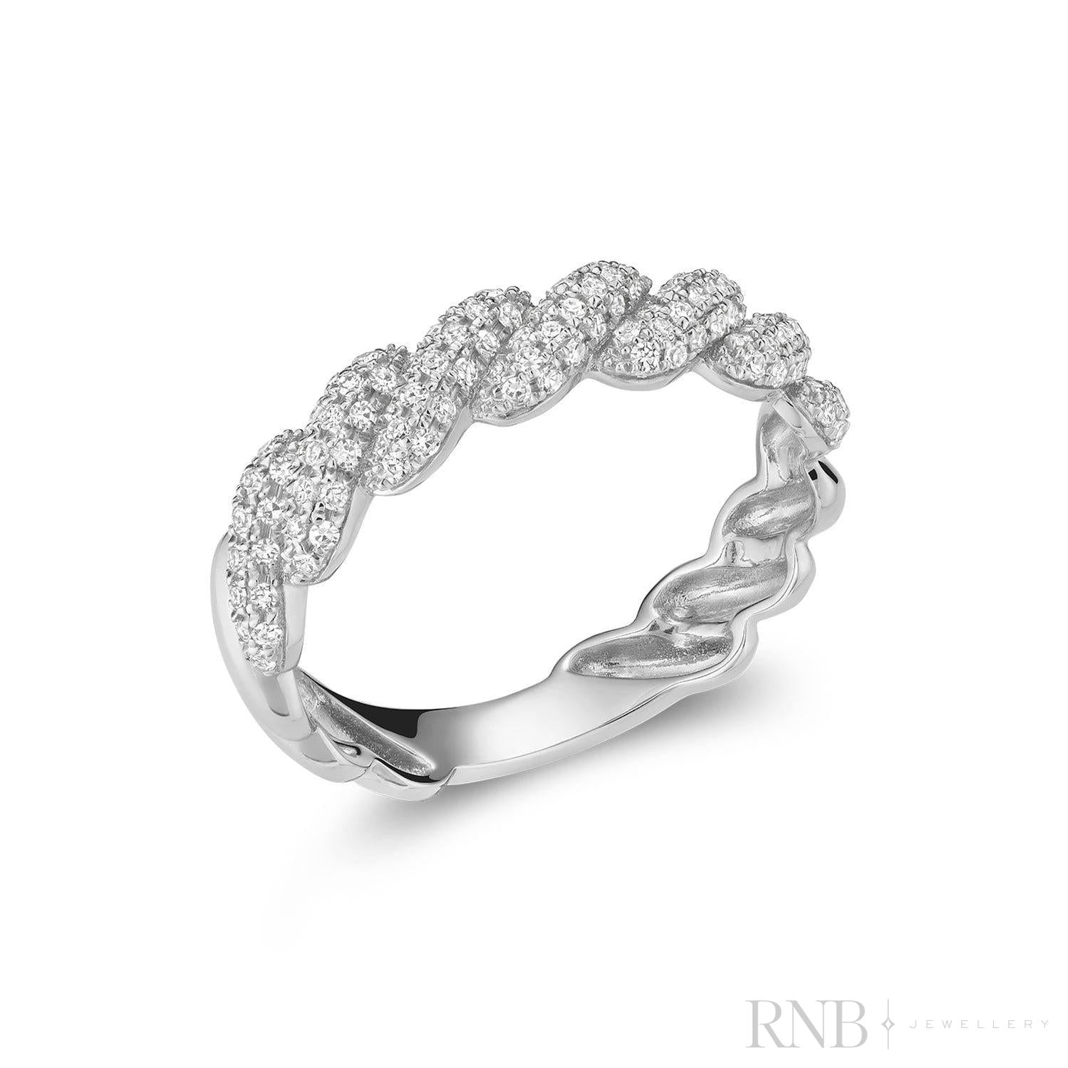 Semi Eternity Intertwined Diamond Ring