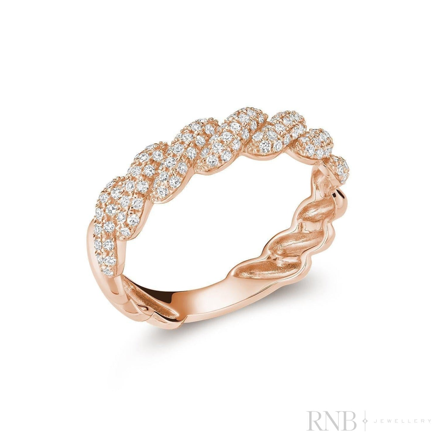 Semi Eternity Intertwined Diamond Ring