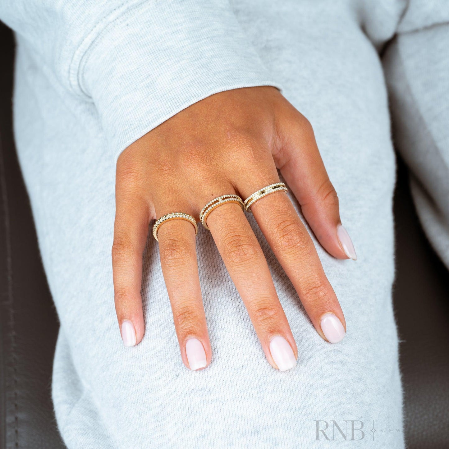 Open Double Semi Eternity Diamond Ring