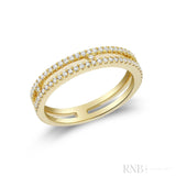 Open Double Semi Eternity Diamond Ring